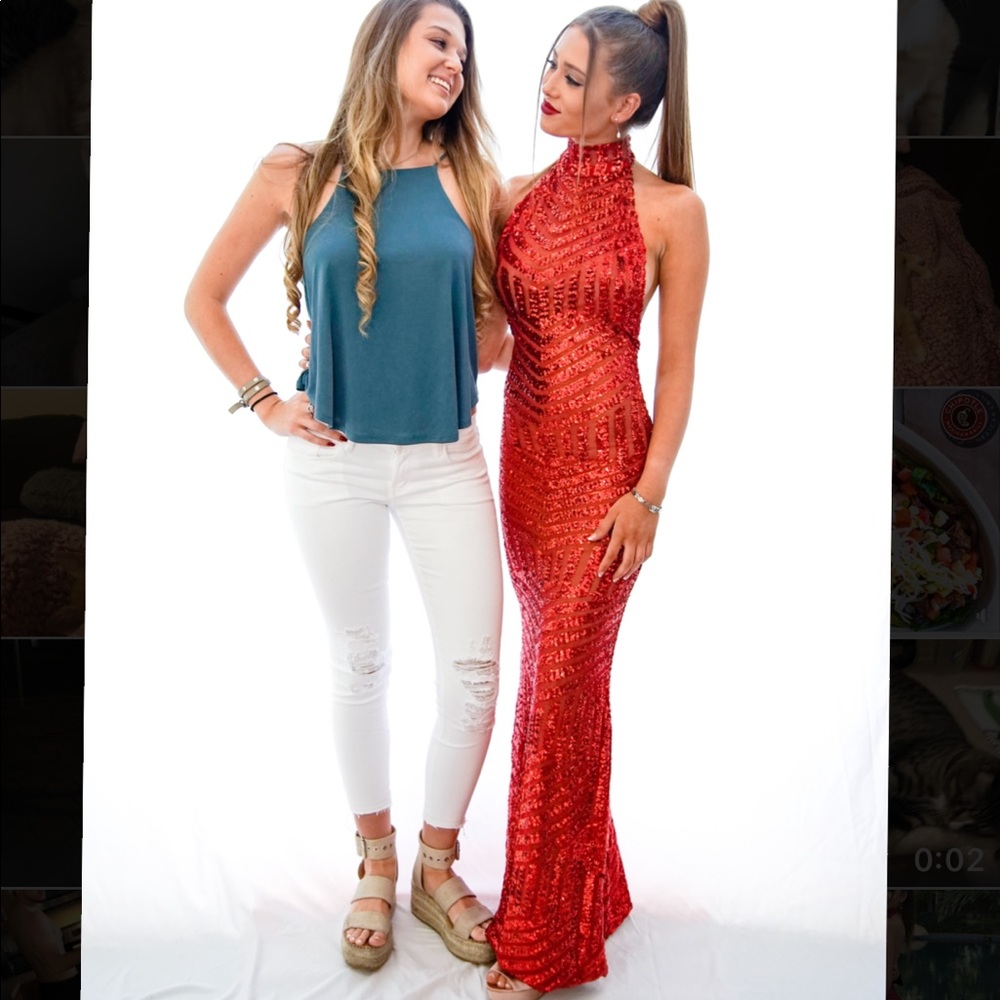 red prom dress